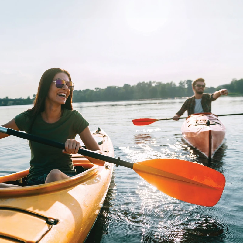 Two people on Kayaks